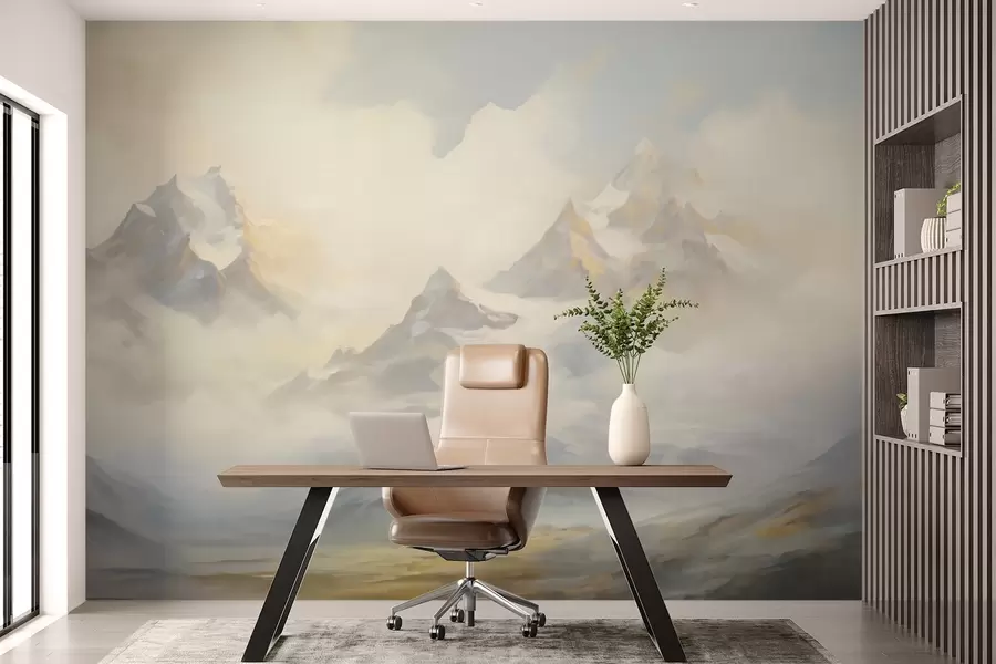 murais de parede Imitação de pintura de paisagem de montanha w05873