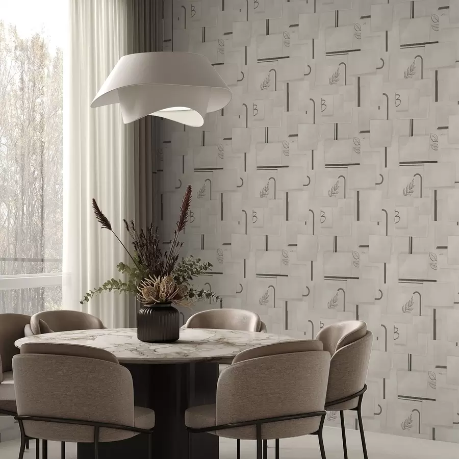 murais de parede Composição abstrata com retângulos e galhos a01254