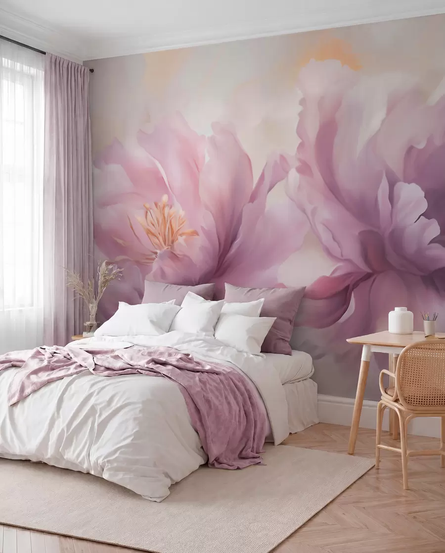 murais de parede Flores grandes de peônia w05797
