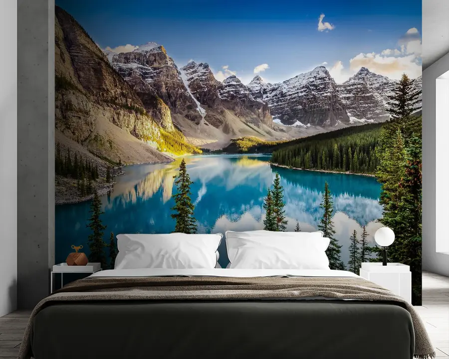 murais de parede Lago espelho no sopé da montanha u58602