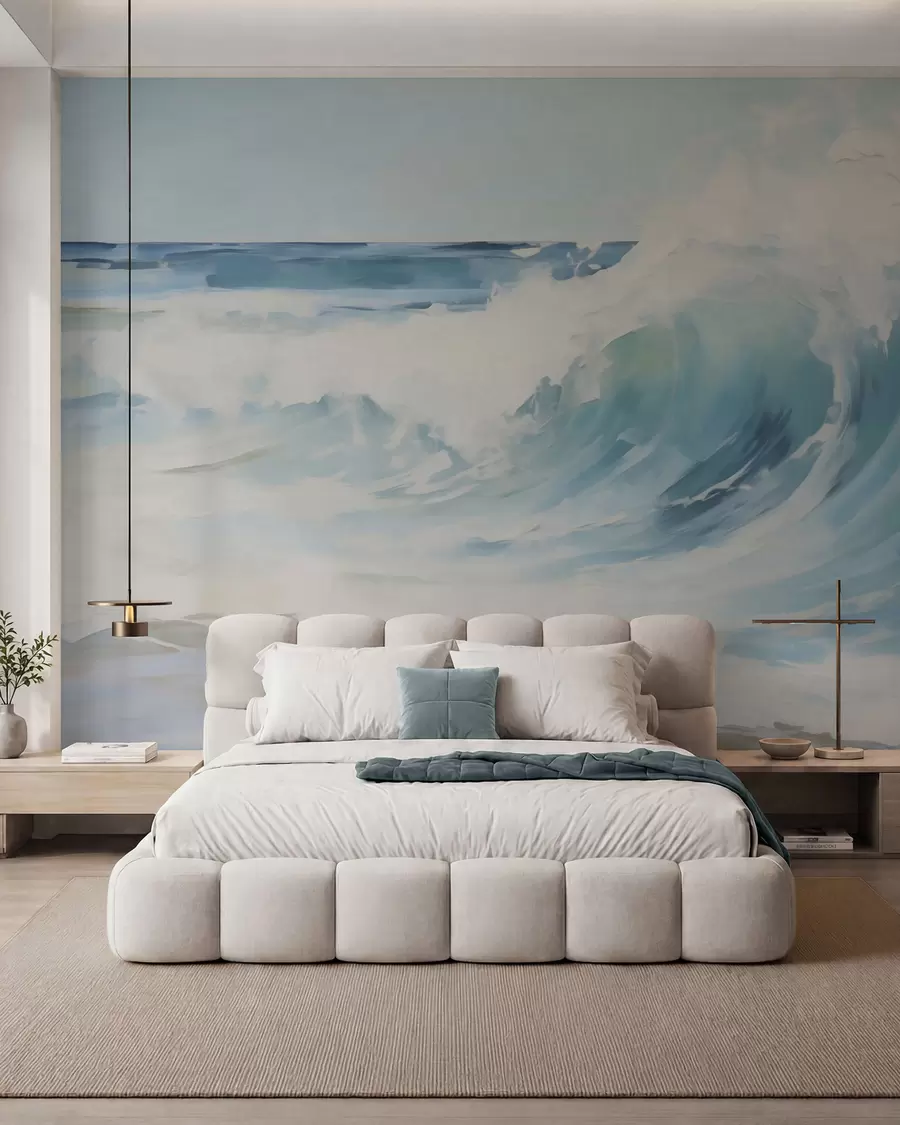 murais de parede Ondas, imitação de pintura w05899