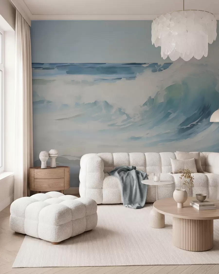 murais de parede Ondas, imitação de pintura w05899