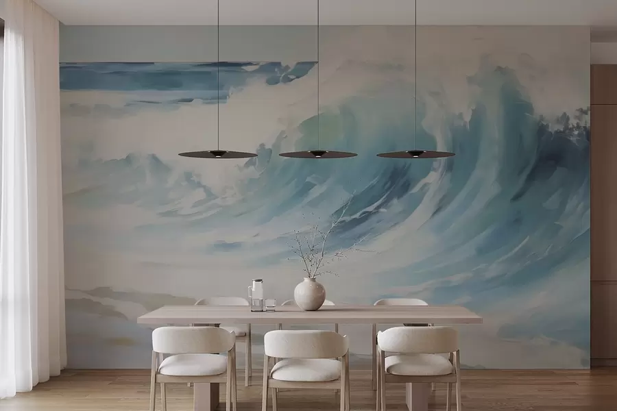 murais de parede Ondas, imitação de pintura w05899