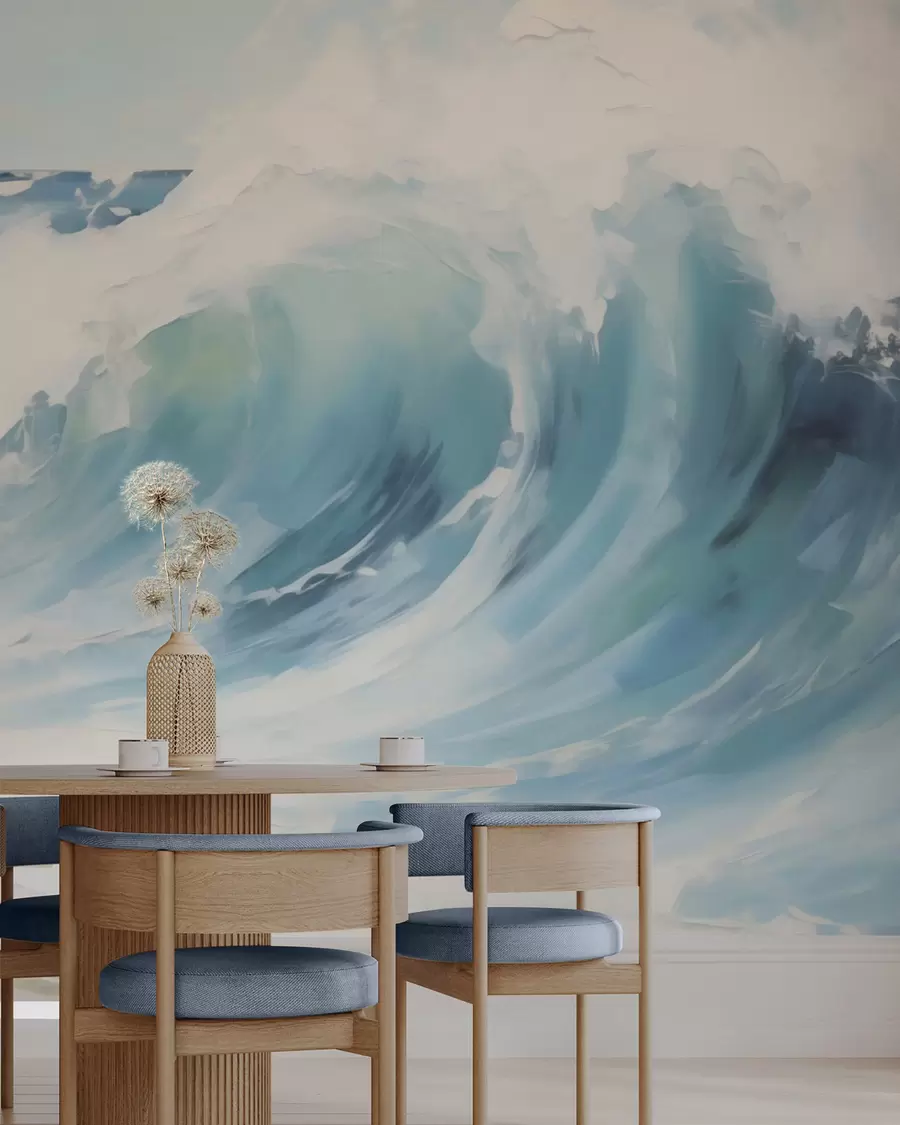 murais de parede Ondas, imitação de pintura w05899