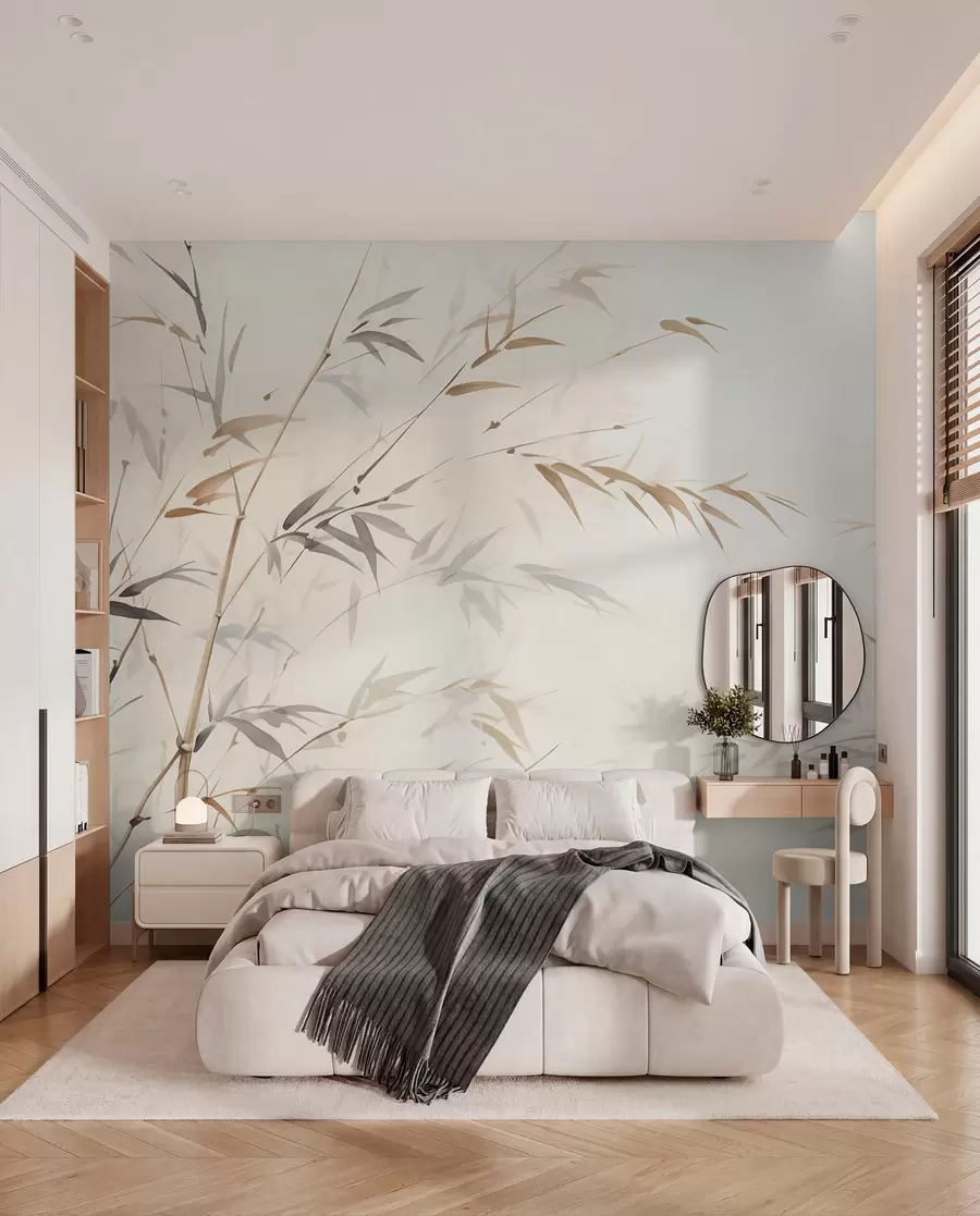 murais de parede Bambu em esboço w05917