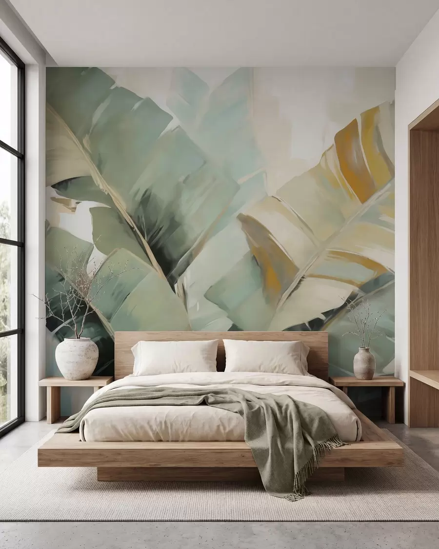murais de parede Folhagem abstrata, pintura em imitação w05906
