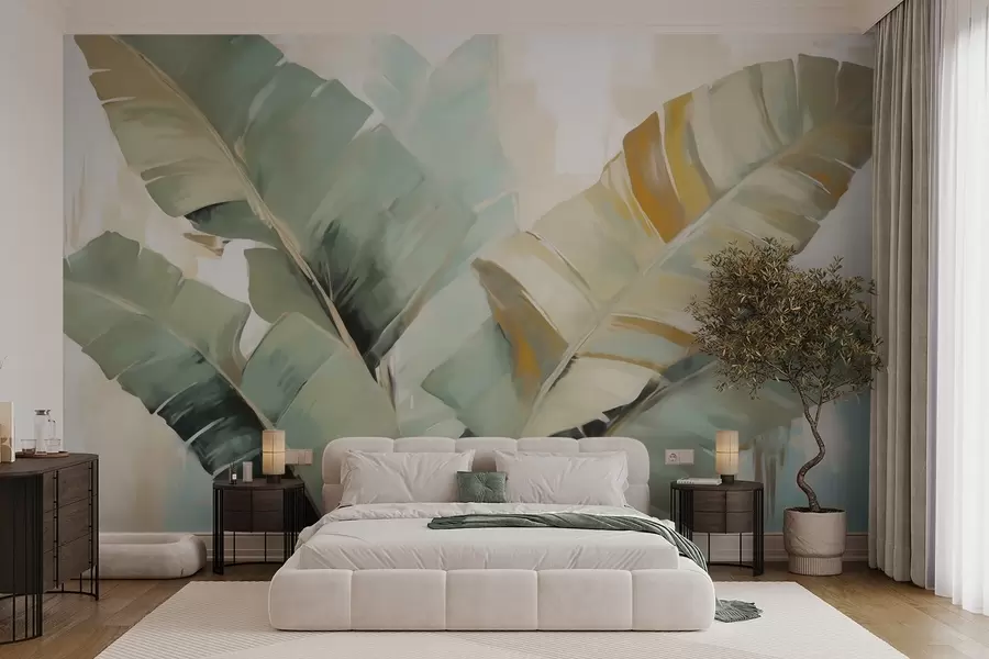 murais de parede Folhagem abstrata, pintura em imitação w05906