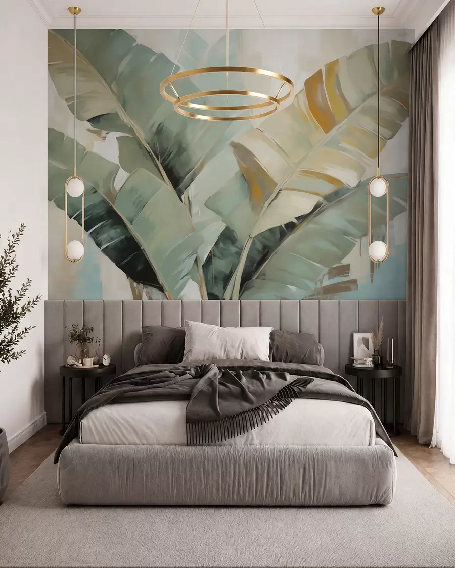 murais de parede Folhagem abstrata, pintura em imitação w05906
