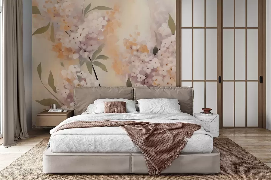 murais de parede Galhos abstratos com flores w05872