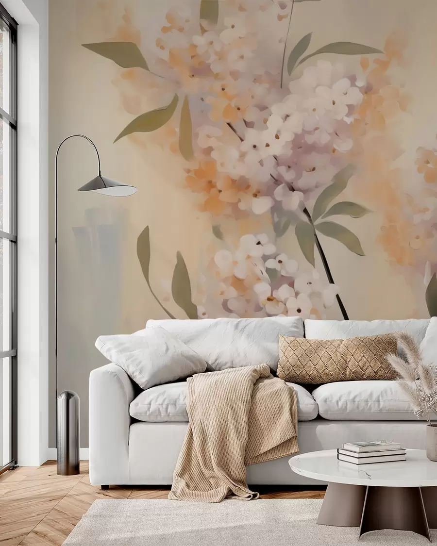 murais de parede Galhos abstratos com flores w05872