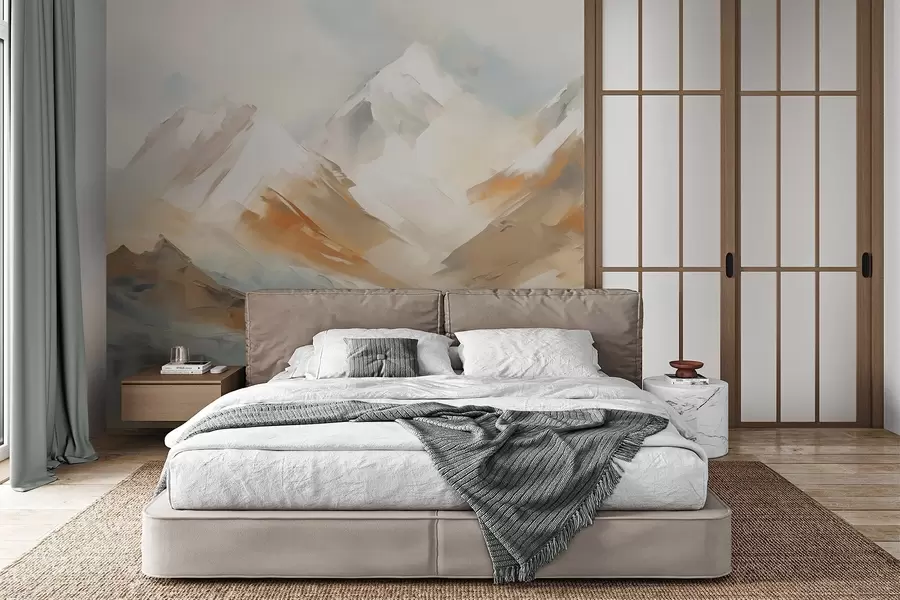 murais de parede Montanhas, pintura em imitação w05904