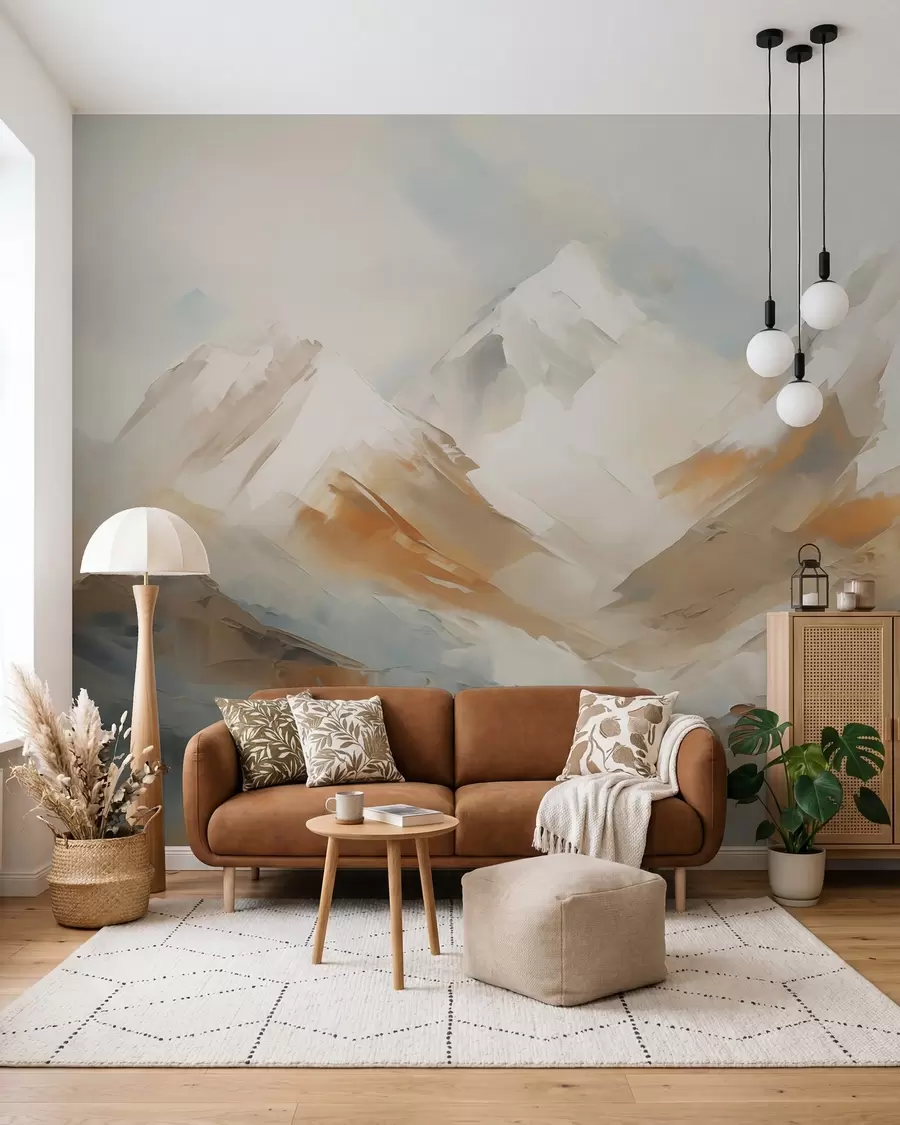 murais de parede Montanhas, pintura em imitação w05904