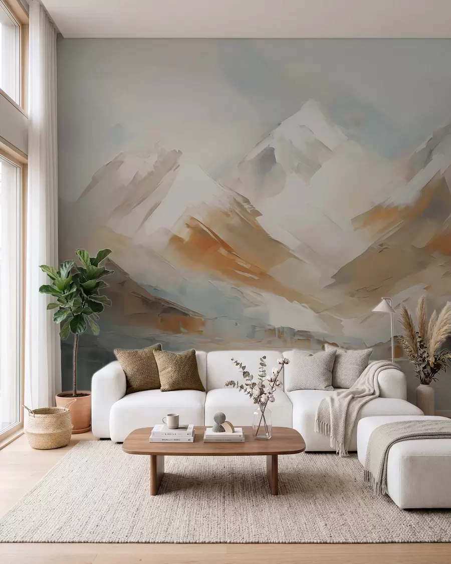 murais de parede Montanhas, pintura em imitação w05904