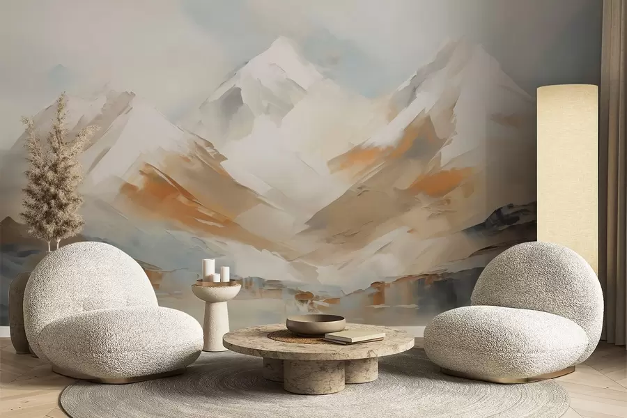 murais de parede Montanhas, pintura em imitação w05904
