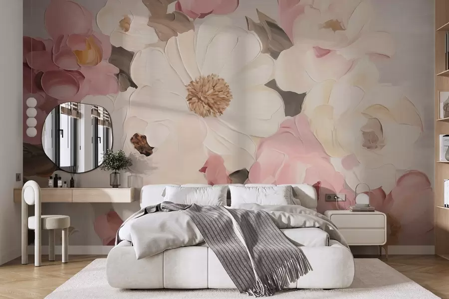 murais de parede Flores abstratas, imitação de uma pintura w05905