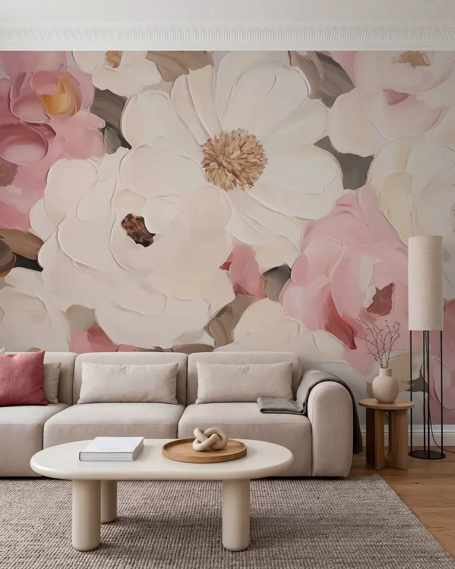 murais de parede Flores abstratas, imitação de uma pintura w05905