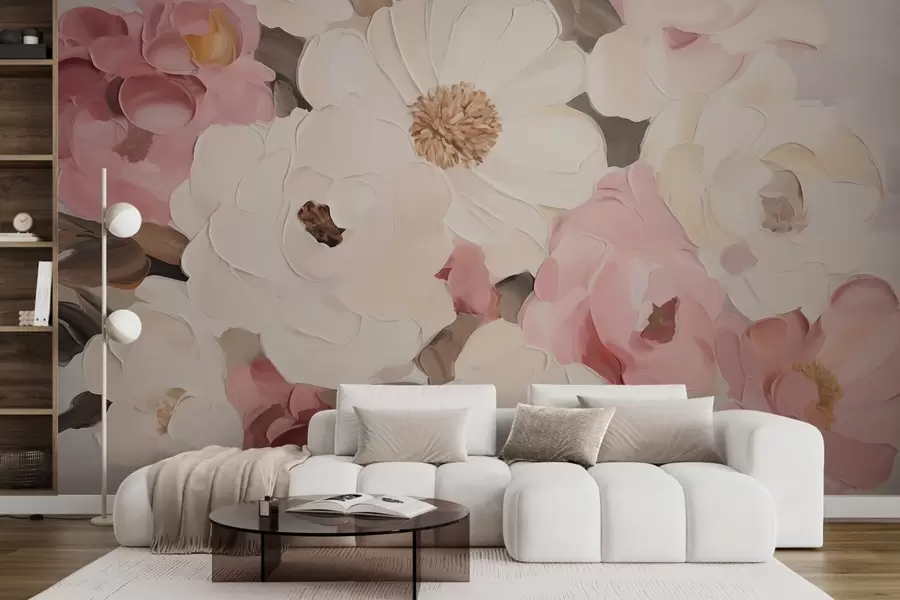 murais de parede Flores abstratas, imitação de uma pintura w05905