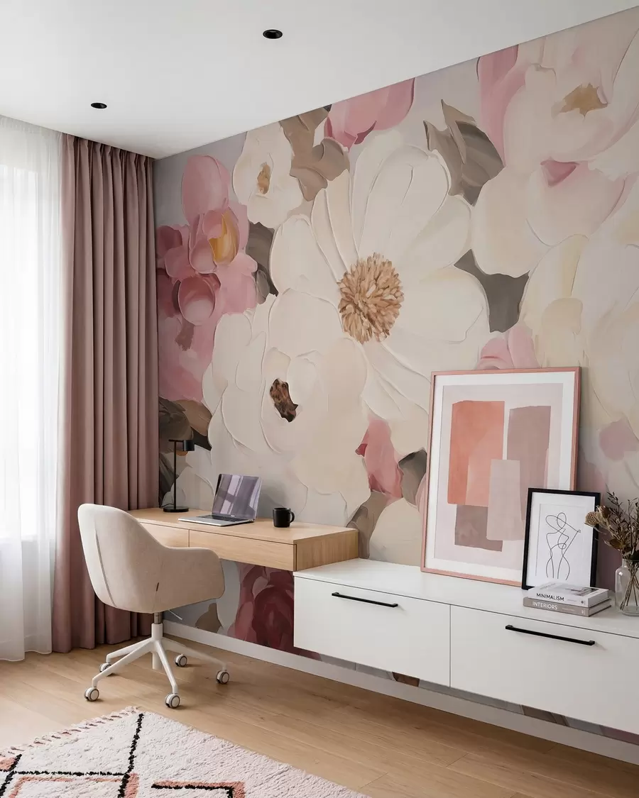 murais de parede Flores abstratas, imitação de uma pintura w05905