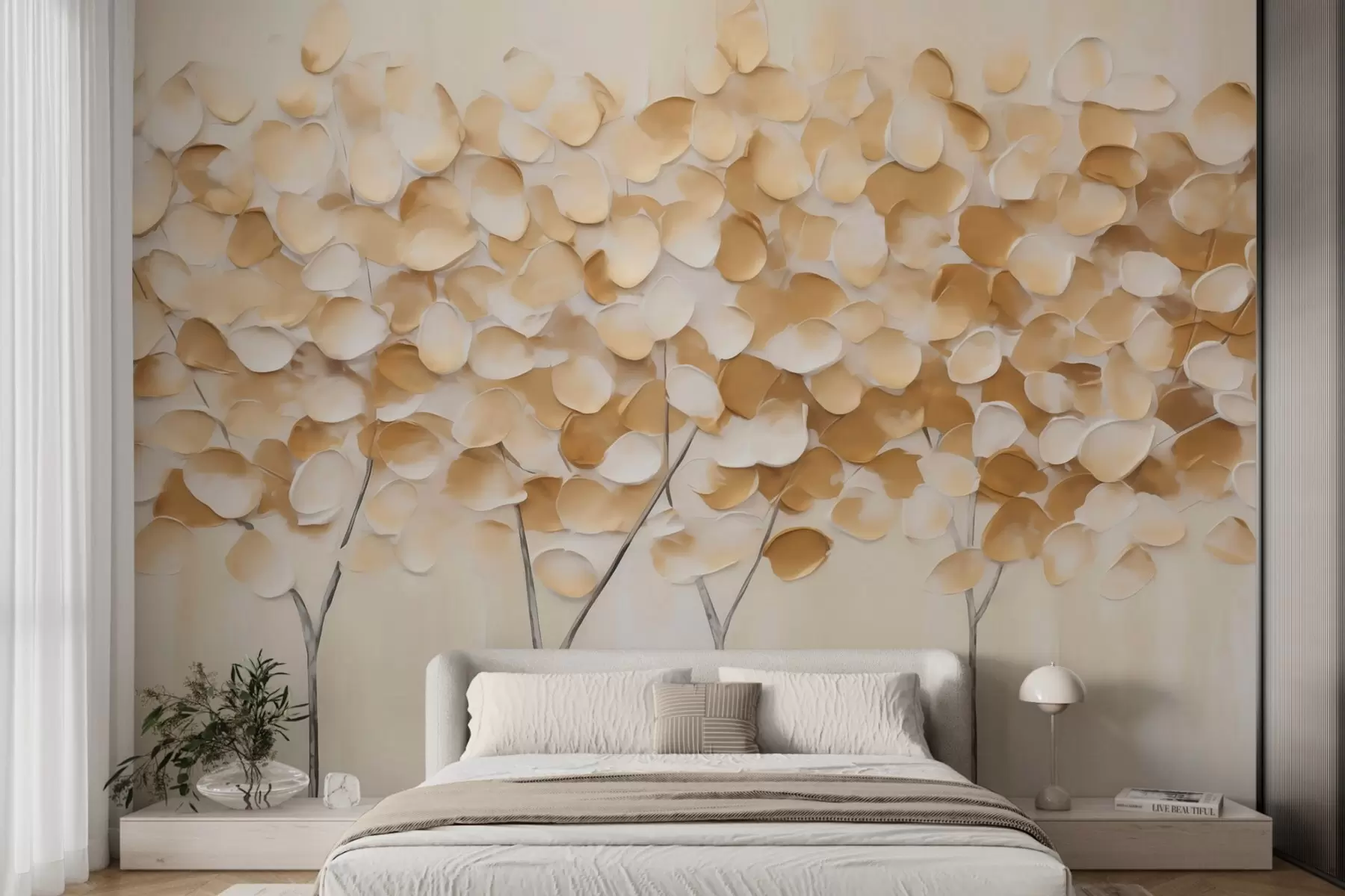 murais de parede Árvores estilizadas, imitação de uma pintura w05942