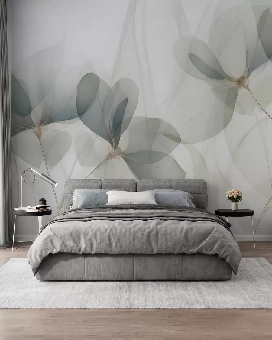 murais de parede Flores abstratas, imitação de uma pintura w05952