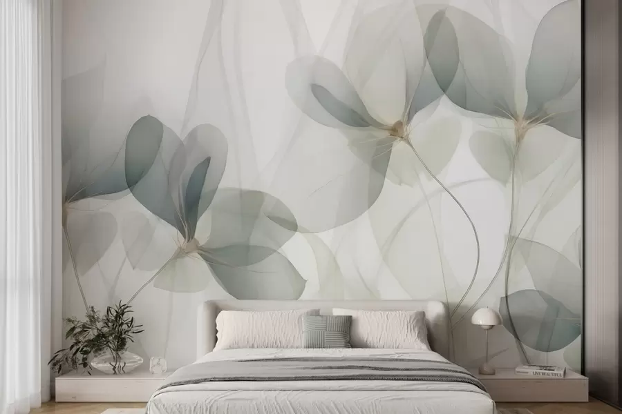 murais de parede Flores abstratas, imitação de uma pintura w05952