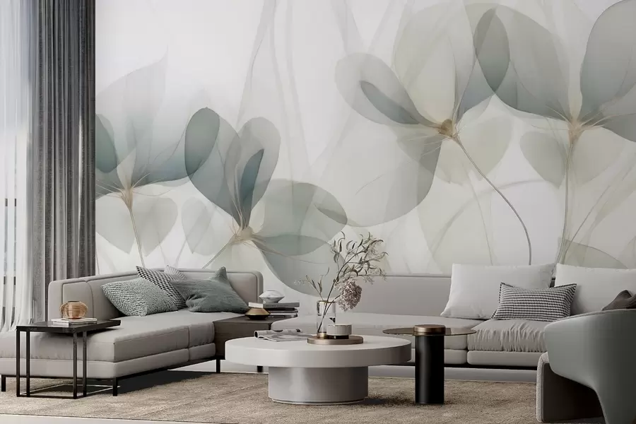 murais de parede Flores abstratas, imitação de uma pintura w05952