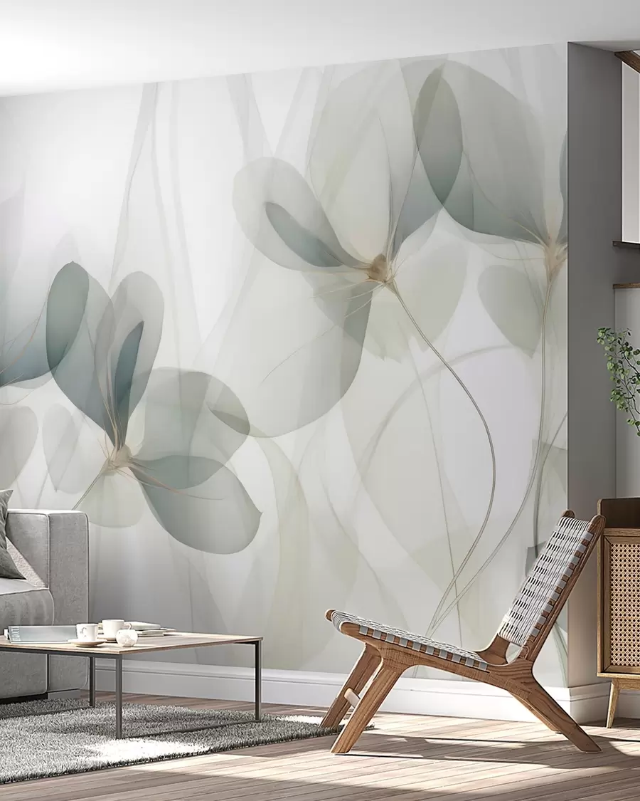 murais de parede Flores abstratas, imitação de uma pintura w05952