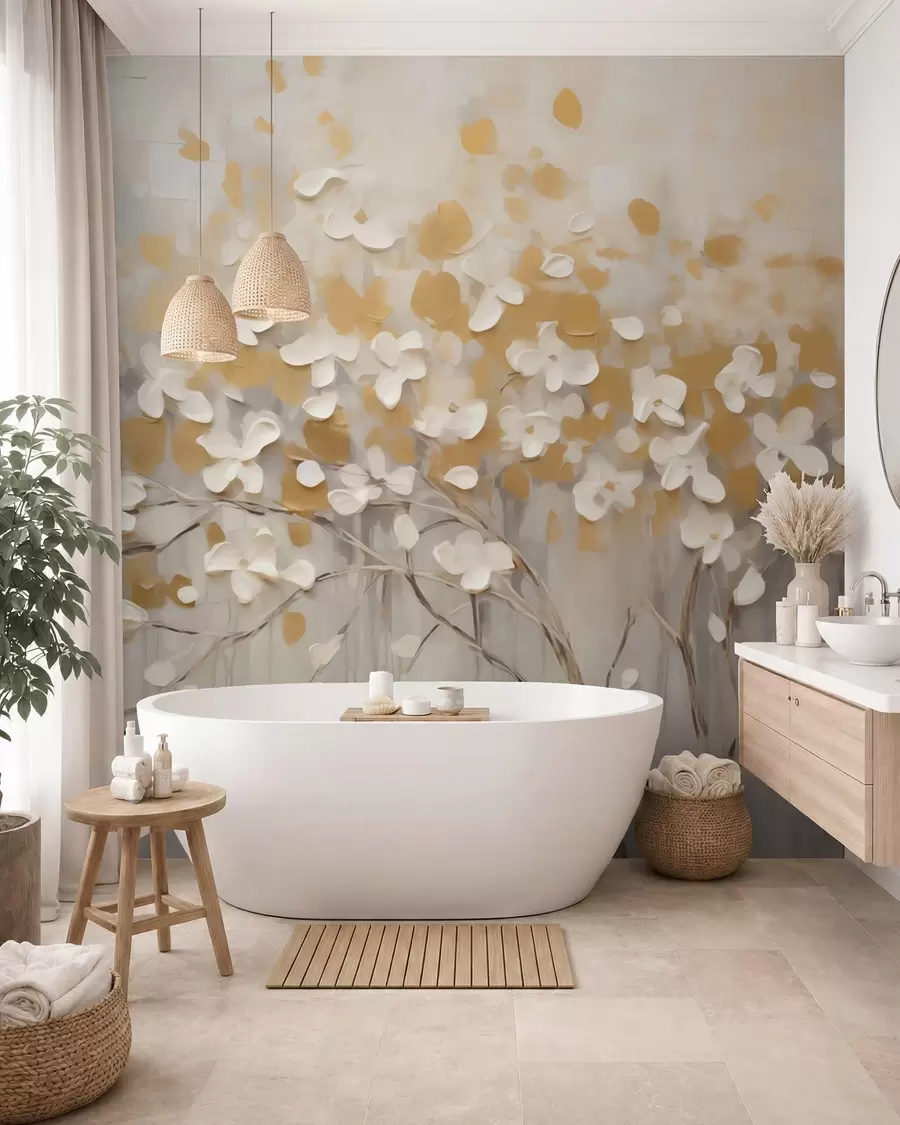 murais de parede Floração em dourado w05951