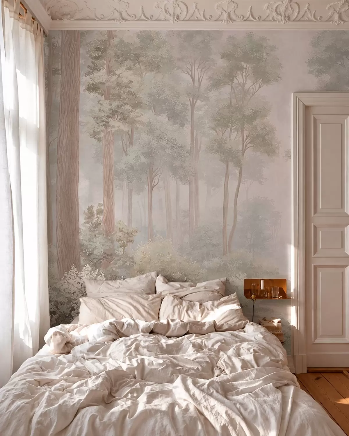 murais de parede Floresta em tons suaves de pastel com um caminho sinuoso w05889