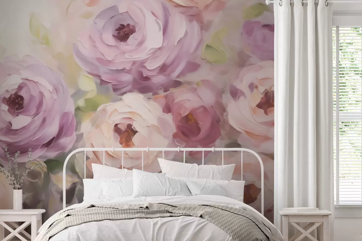 murais de parede Rosas abstratas, imitação de uma pintura w05996