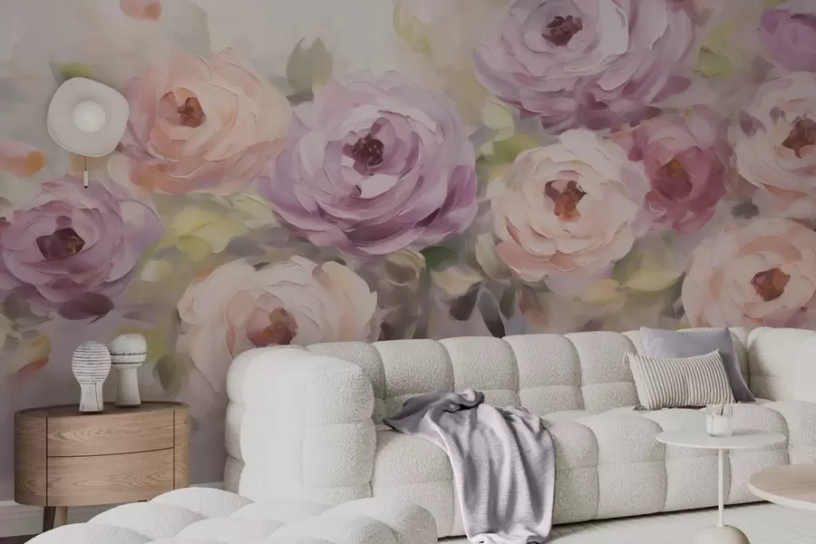 murais de parede Rosas abstratas, imitação de uma pintura w05996