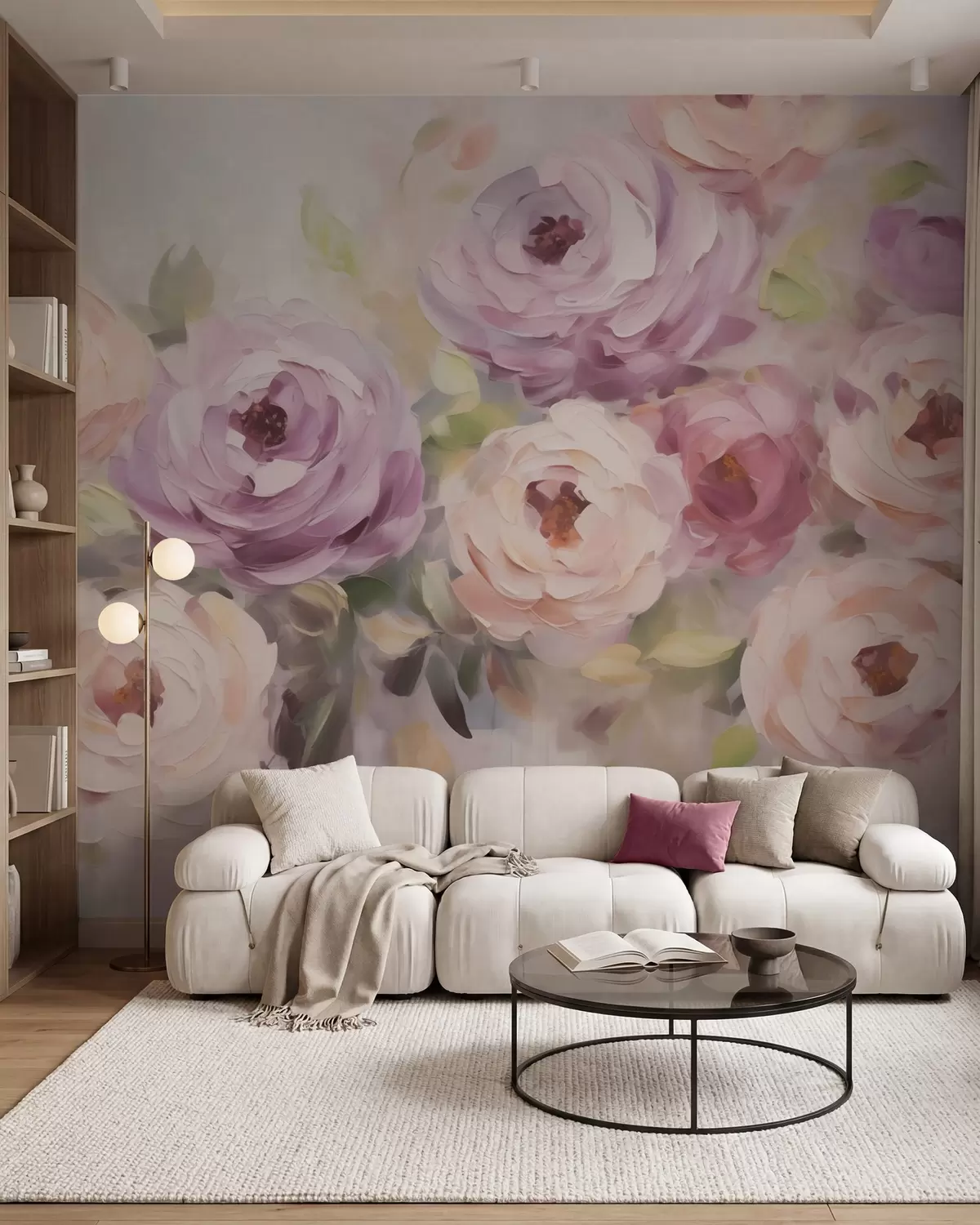 murais de parede Rosas abstratas, imitação de uma pintura w05996