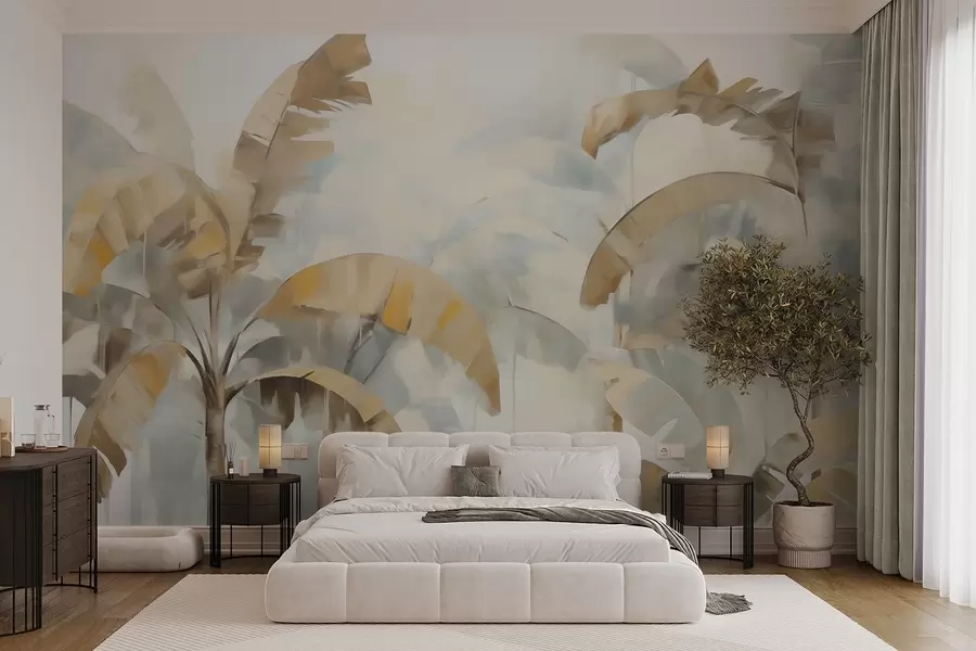 murais de parede Palmeiras abstratas, imitação de uma pintura w05997
