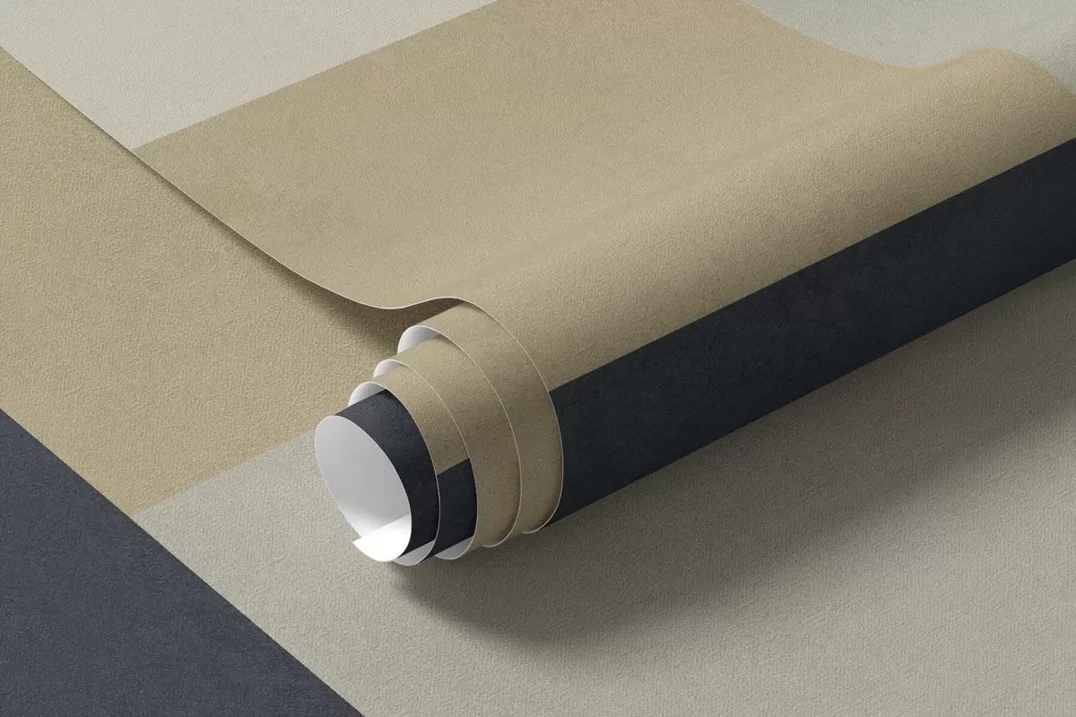 murais de parede Blocos geométricos em tons de bege e cinza com uma faixa escura w05890v1