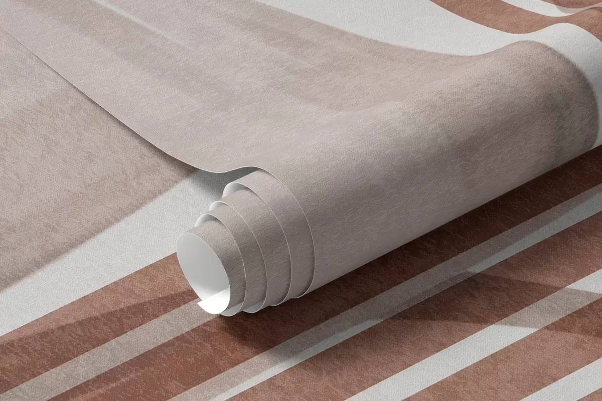 murais de parede Composição abstrata com folhas de palmeira, arcos geométricos e listras verticais w10110v1