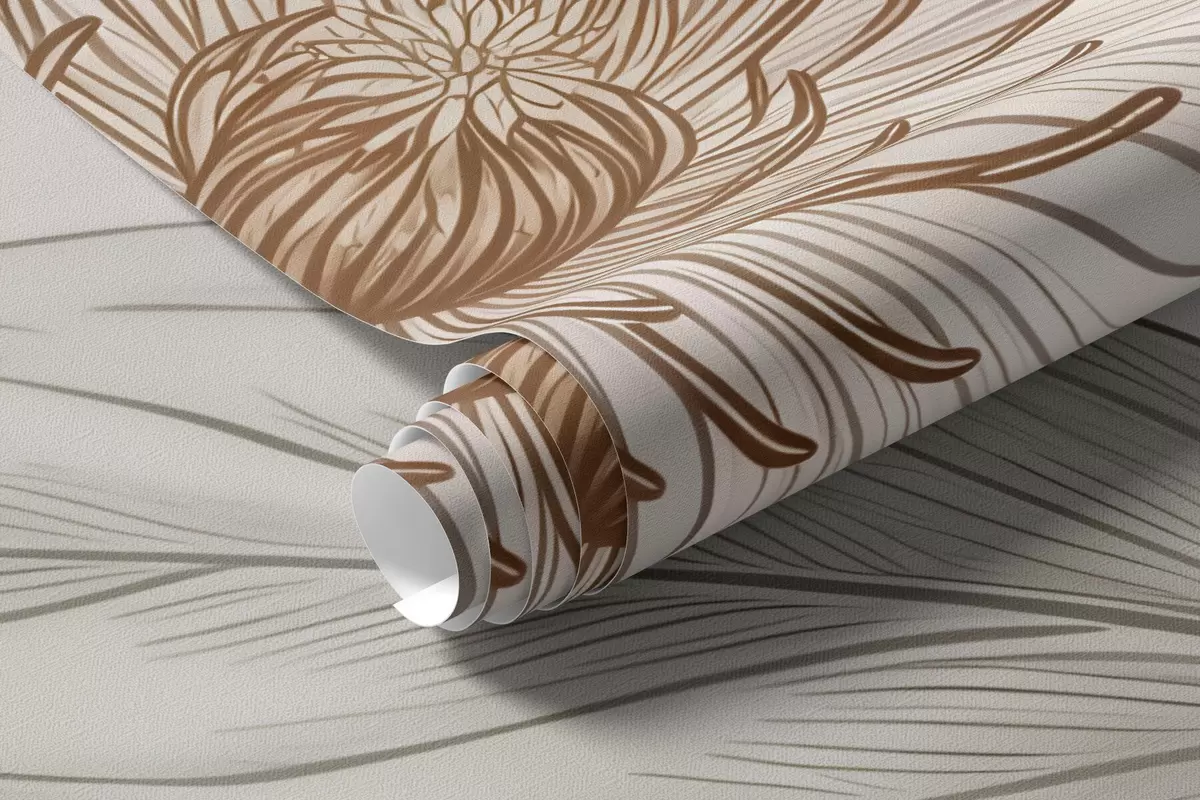 murais de parede Flores botânicas brancas e elegantes com galhos delicados w10099