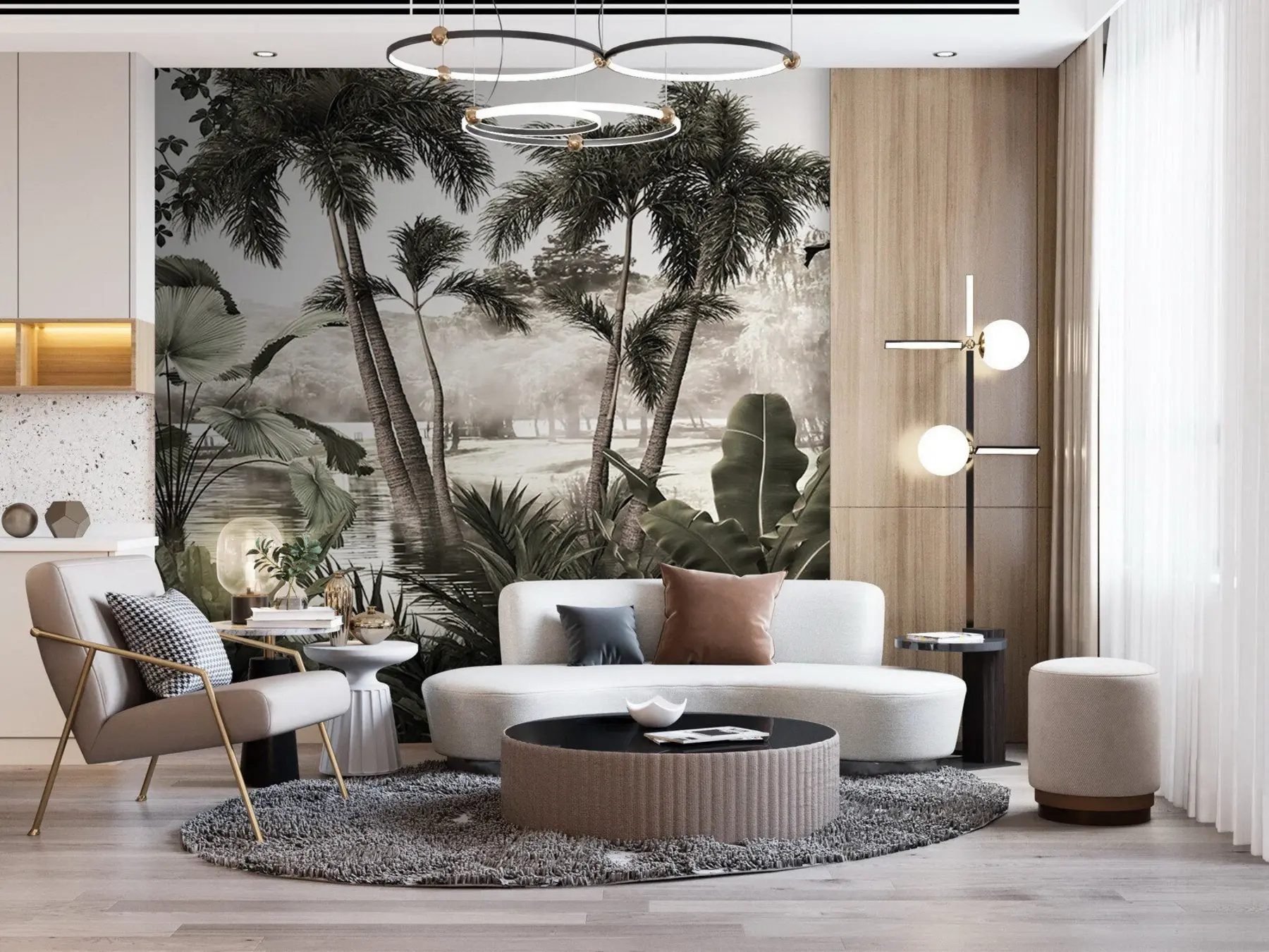 murais de parede Árvores tropicais em uma floresta nebulosa u72340