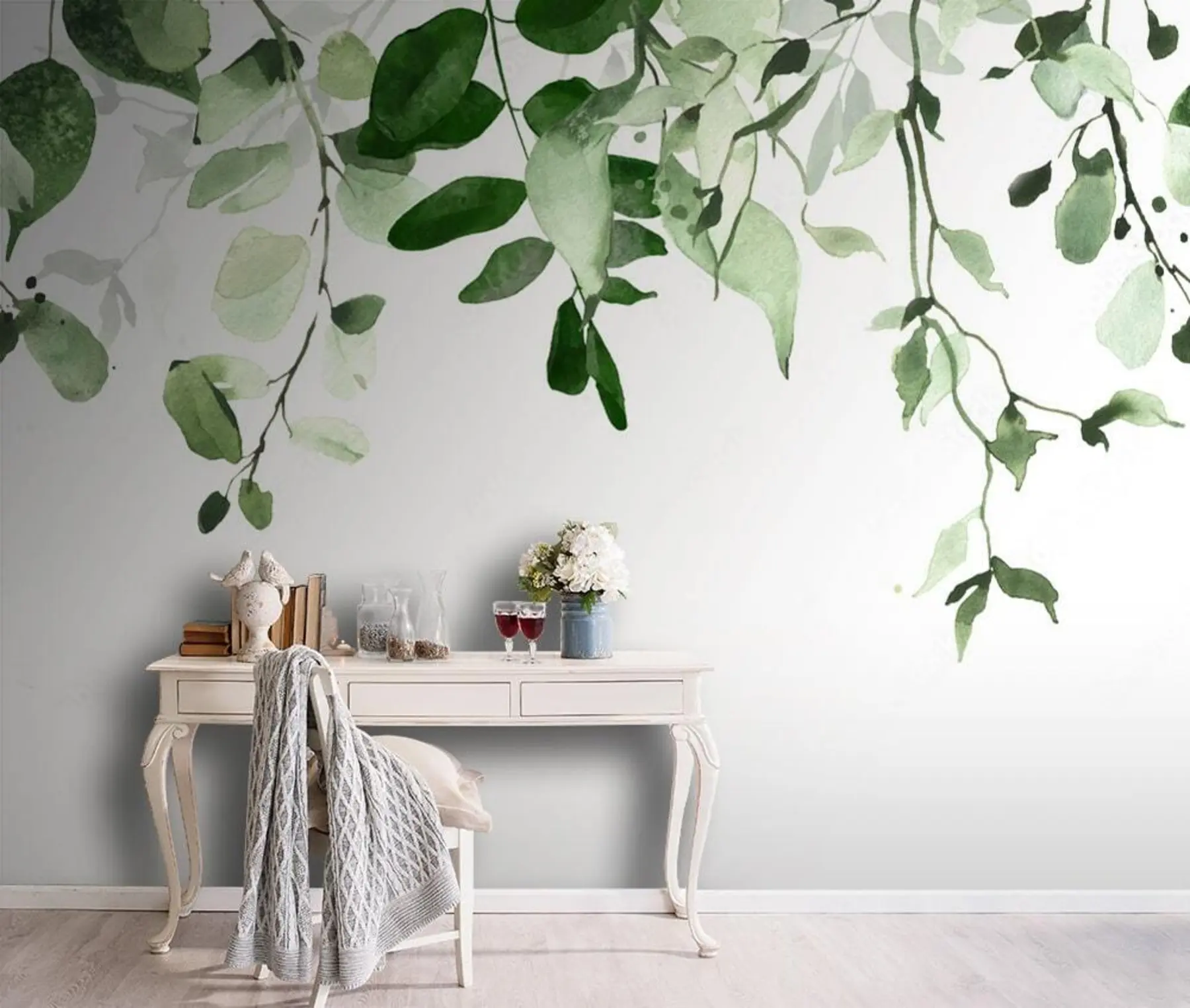 murais de parede Aquarela folhas e galhos u72397