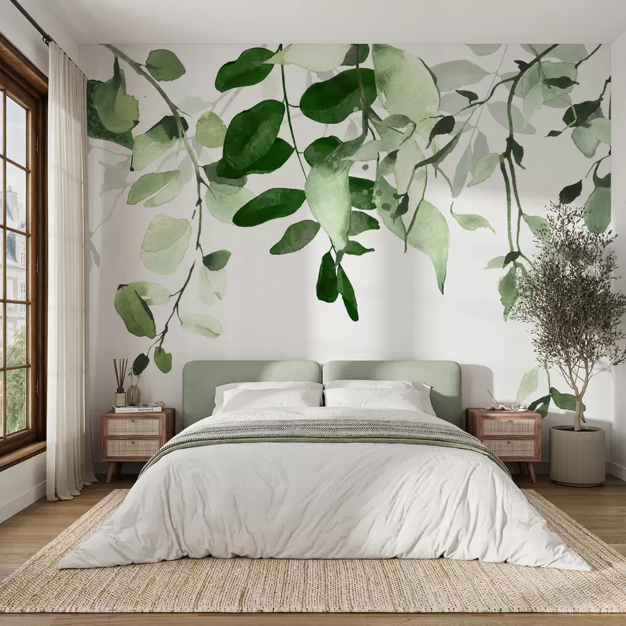 murais de parede Aquarela folhas e galhos u72397