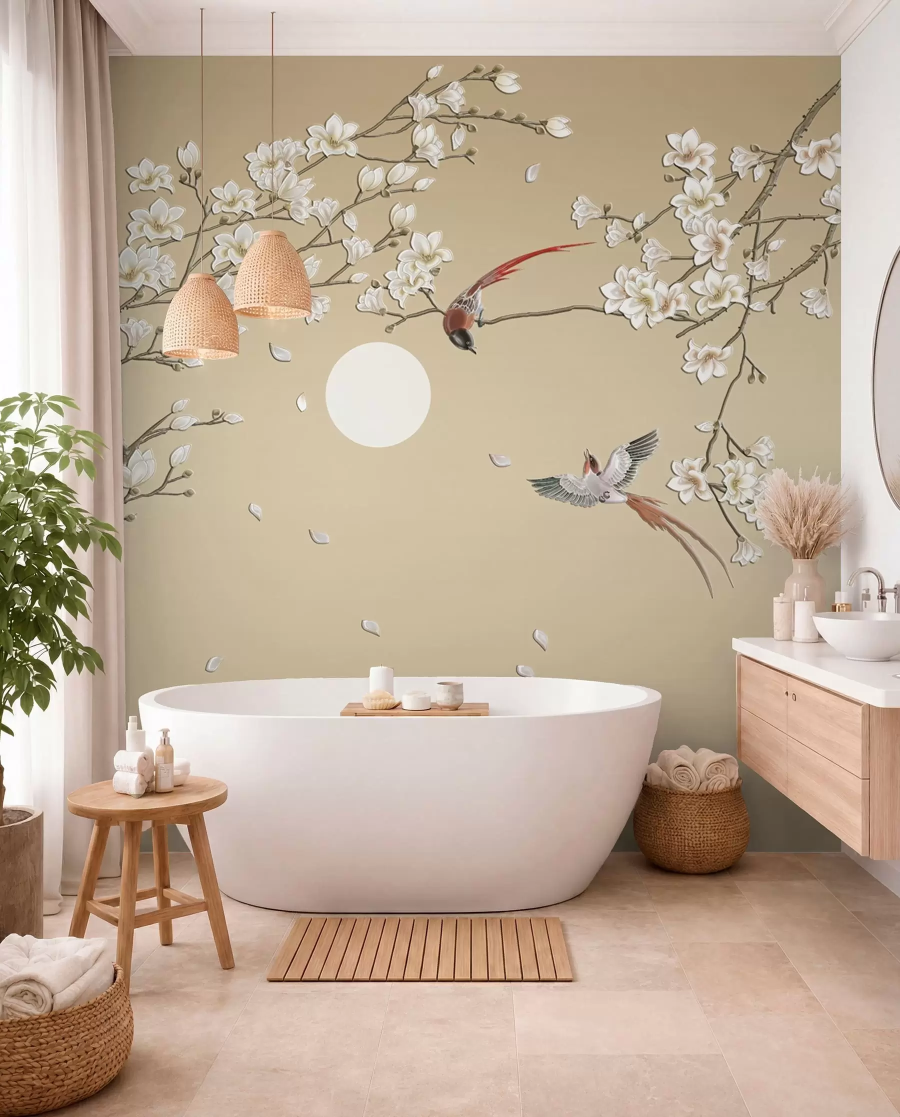 murais de parede Aves, estilo chinês u72938