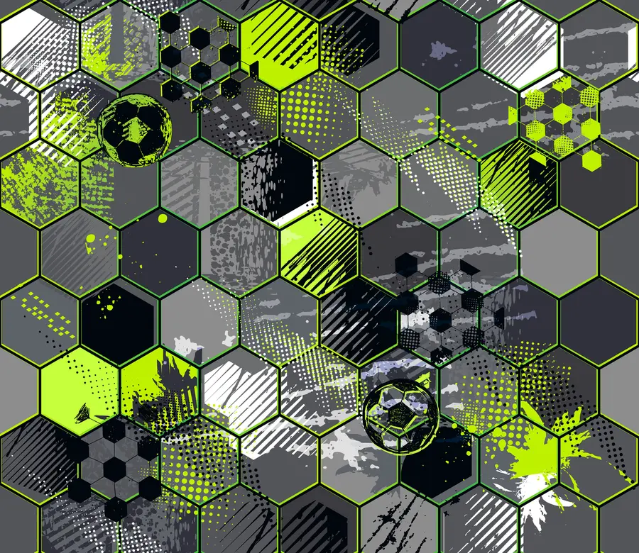 murais de parede Abstração de futebol, favos de mel verdes claros u72779