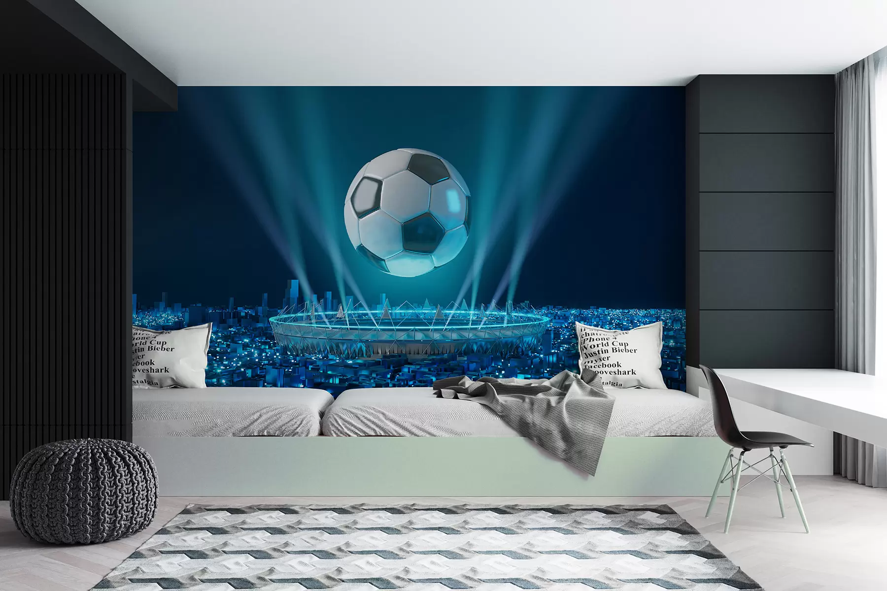 murais de parede Bola contra o fundo do estádio u72793