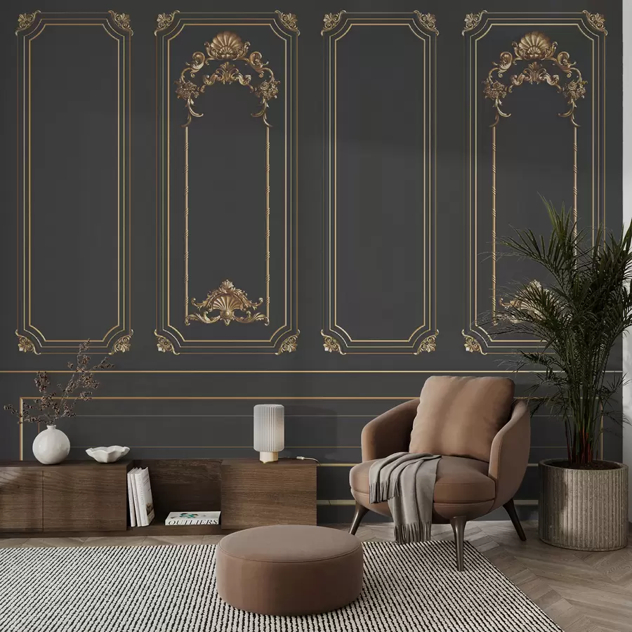 murais de parede Clássica parede francesa de Buzeri em preto u72623