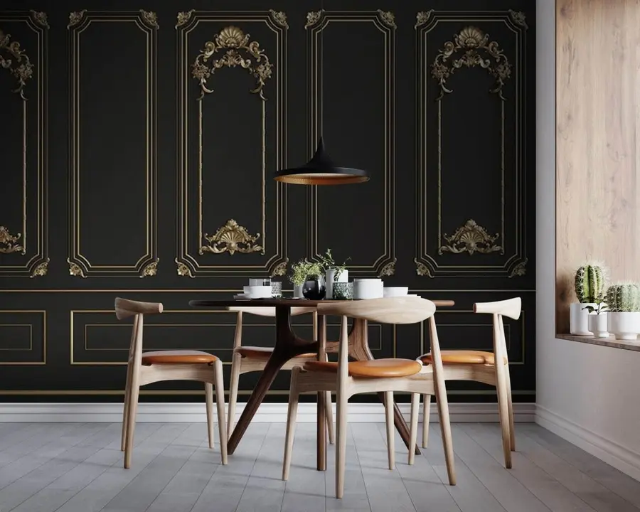 murais de parede Clássica parede francesa de Buzeri em preto u72623