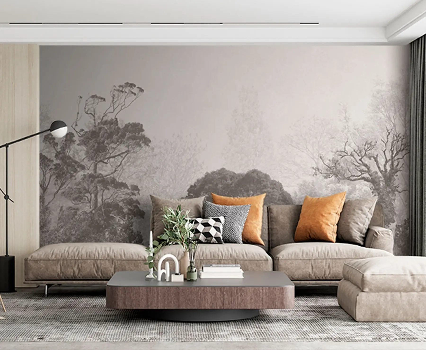 murais de parede Árvores no fundo do grunge u79824