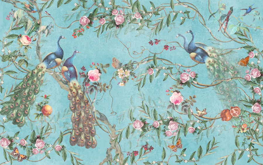 murais de parede Aves, flores e vertebrados u12428