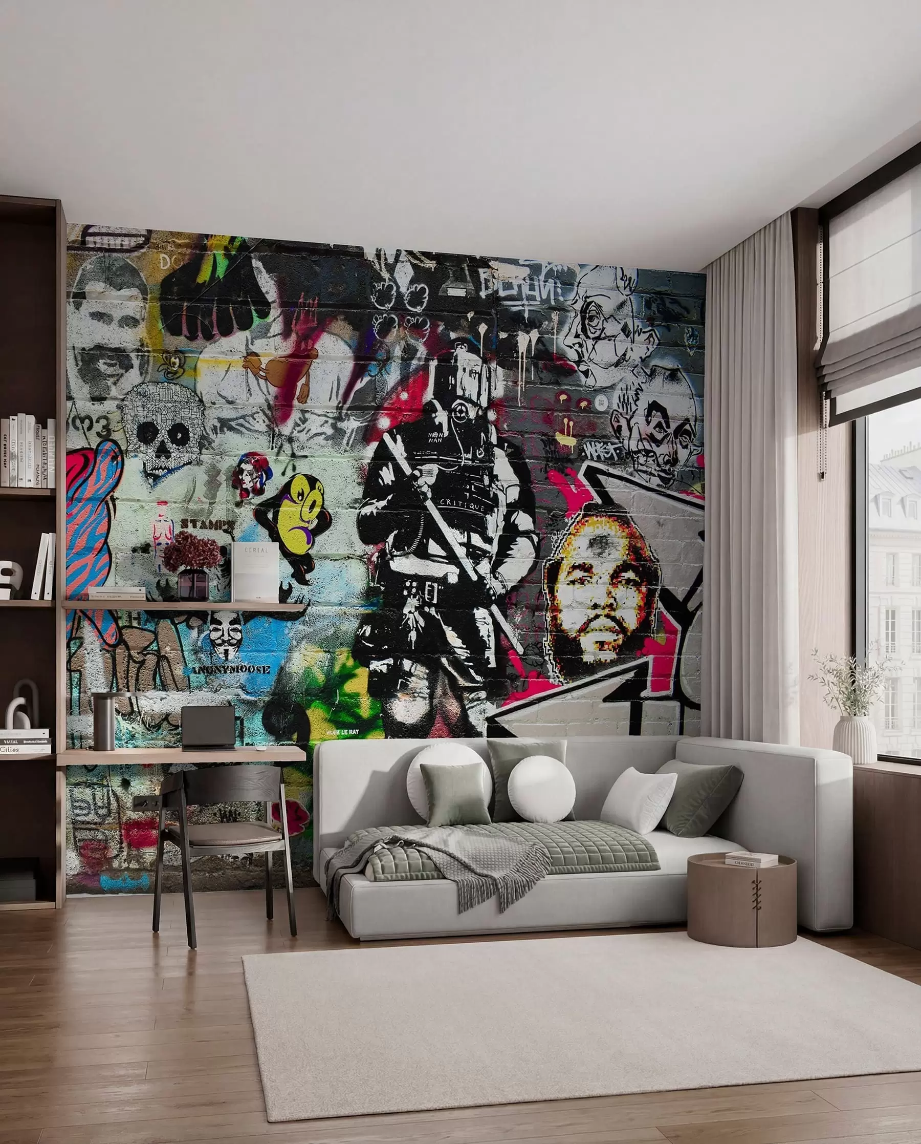murais de parede Grafite, arte e fonte u12434