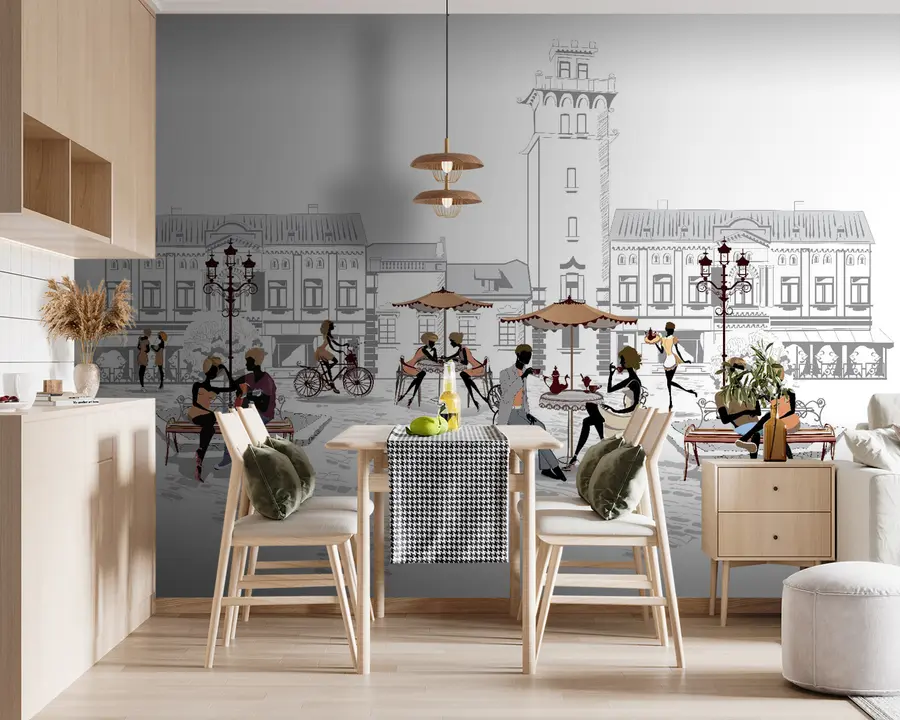 murais de parede Desenho urbano, fonte e arte u56109