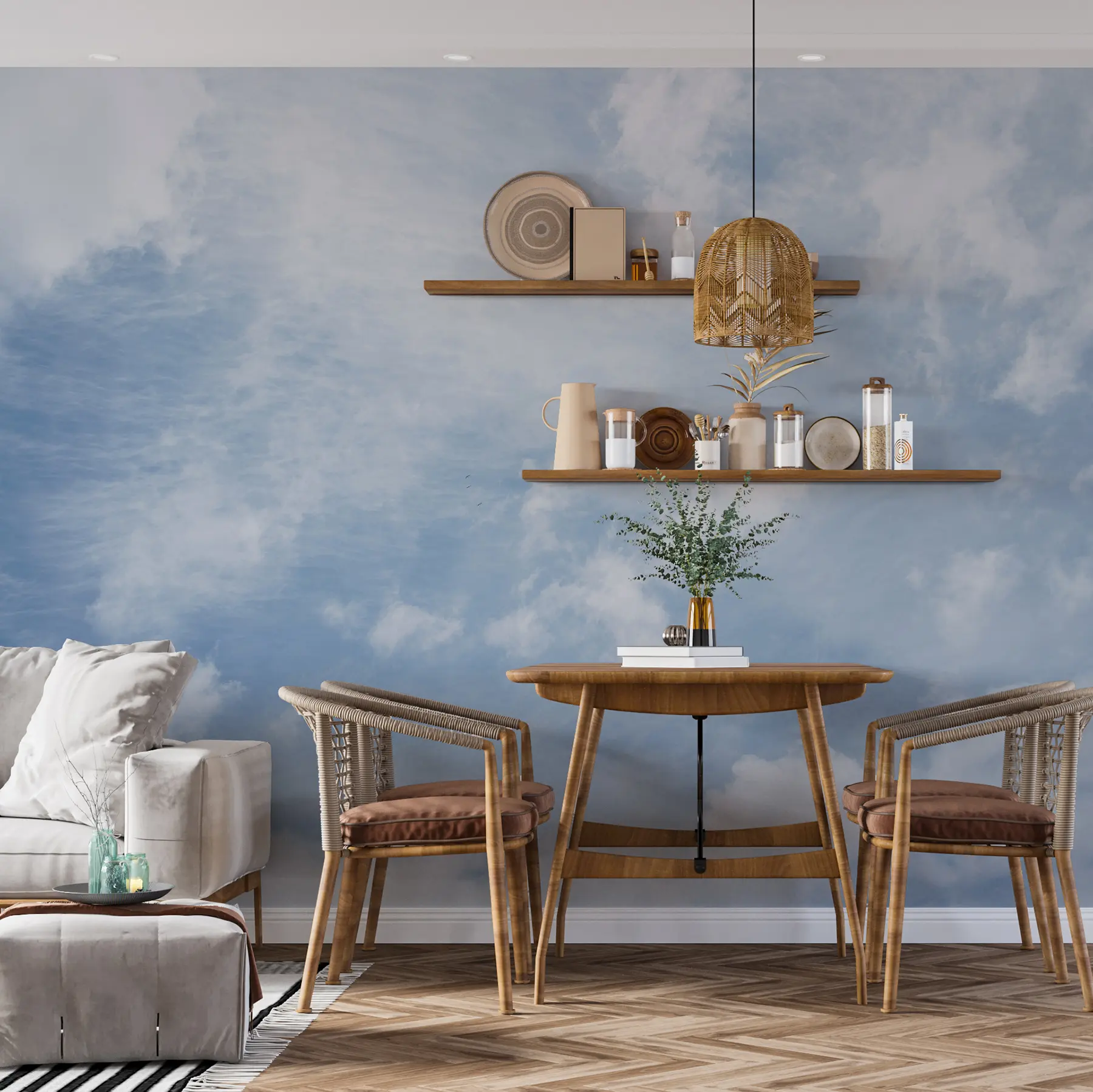 murais de parede nuvens, céu azul u21064