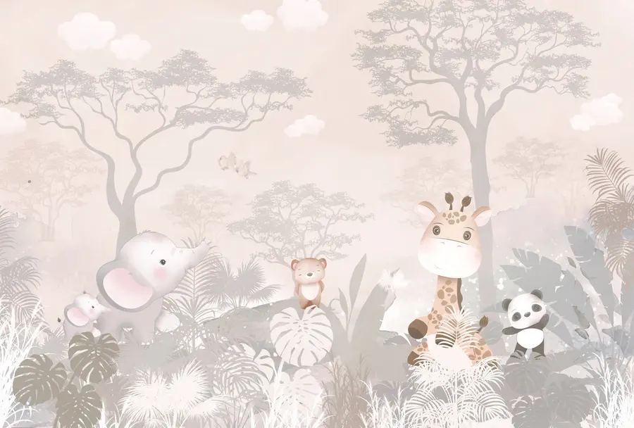 murais de parede Animais fofos na savana u73878